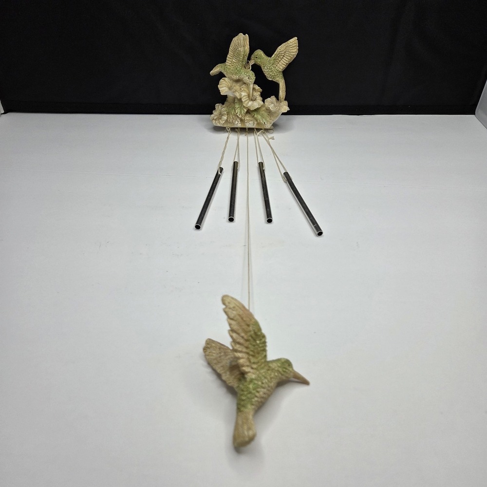 Hummingbird Wind Chime Resin Hanging Garden Decor Metal Chimes Patio Porch